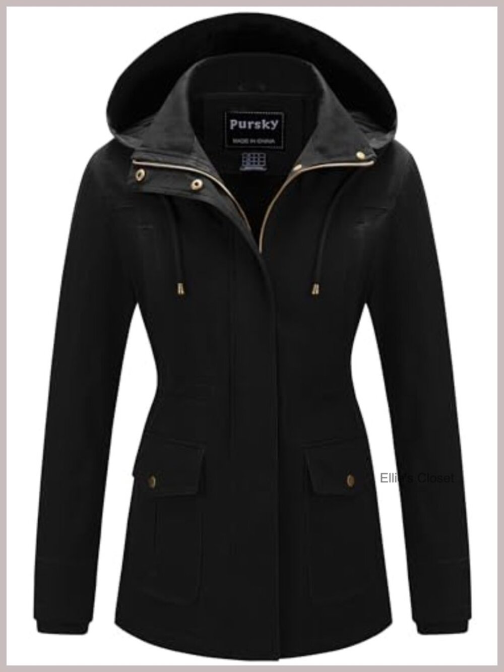 Women's Cotton Anorak Jacket Lightweight Military Safari Utility Coat Removable